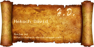 Heksch Dávid névjegykártya